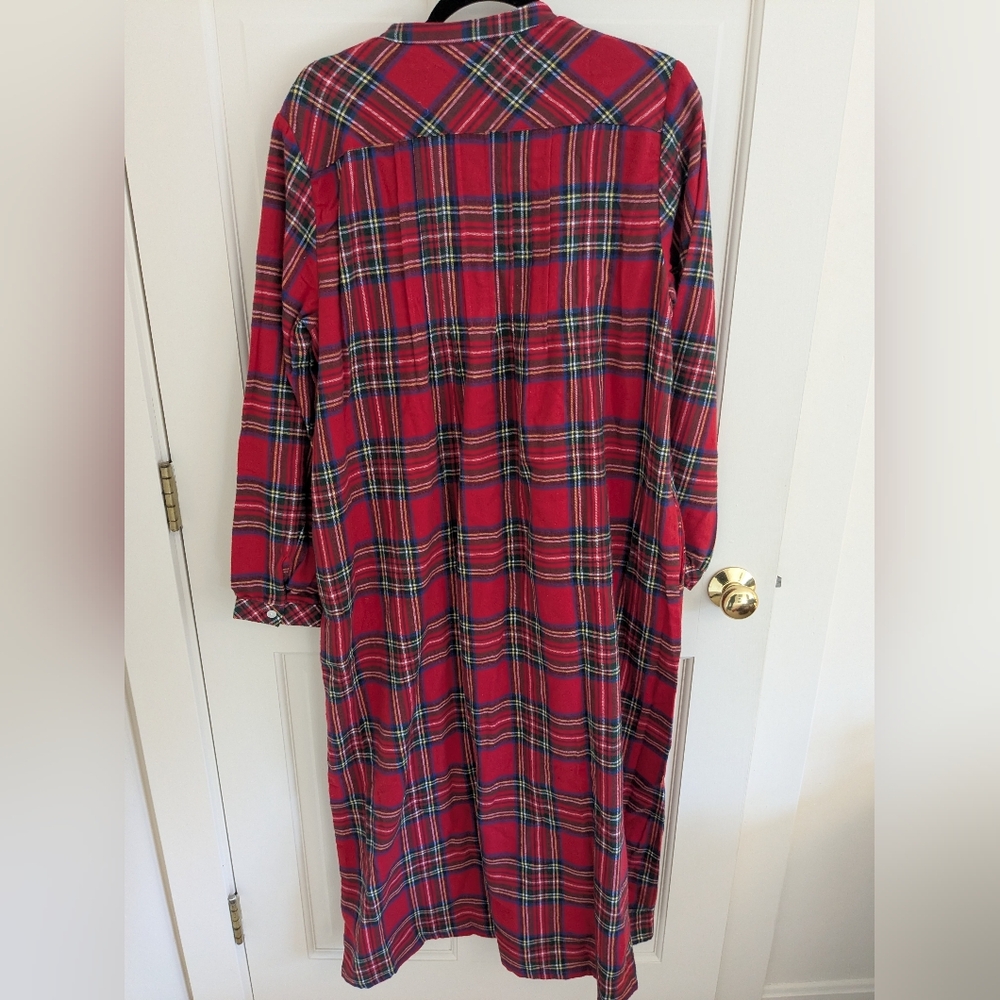 L.L. Bean Red and Green Plaid Nightgown